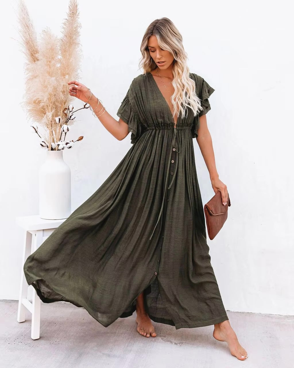 Eve Maxi Dress - Khaki