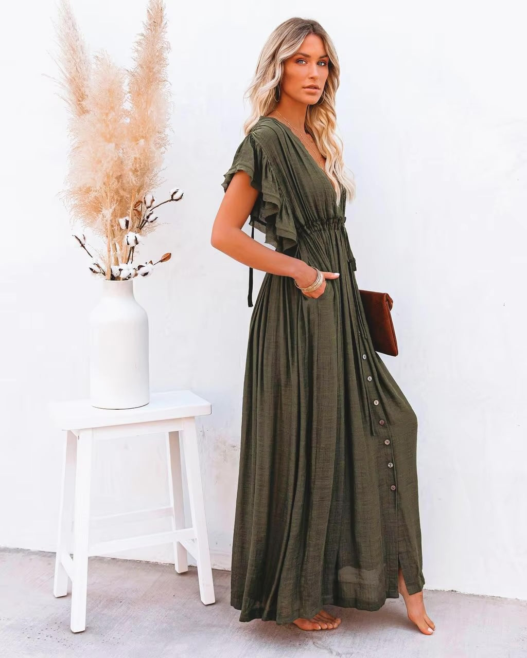 Eve Maxi Dress - Khaki