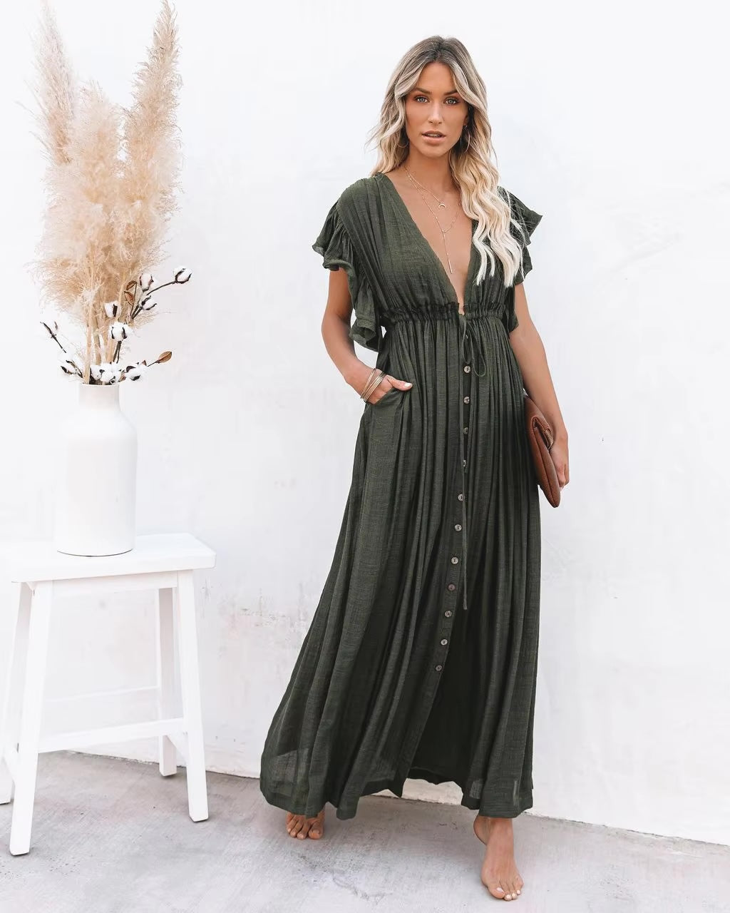 Eve Maxi Dress - Khaki